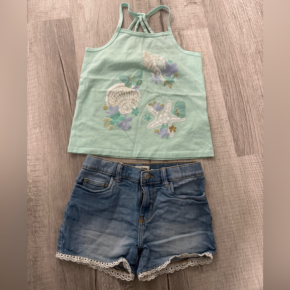 OshKosh B'gosh Mint Tank Top with Seashell Print